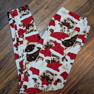 LuLaRoe TC Santa Cat Leggings